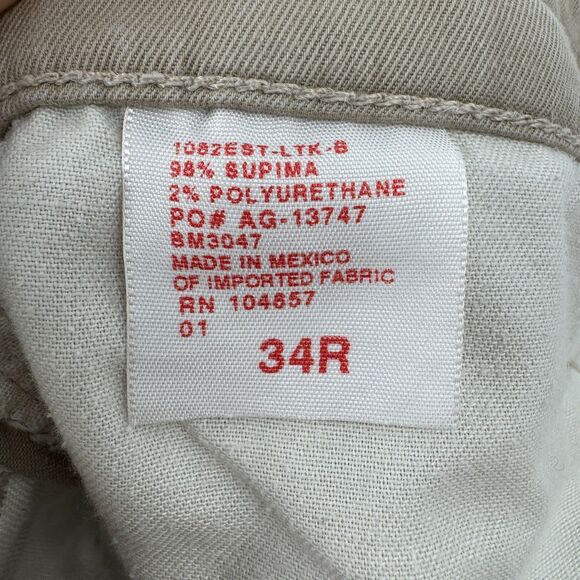 AG ADRIANO GOLDSCHMIED Vintage Standard Issue Khaki Straight Leg Pants Size 34 - Picture 7 of 8